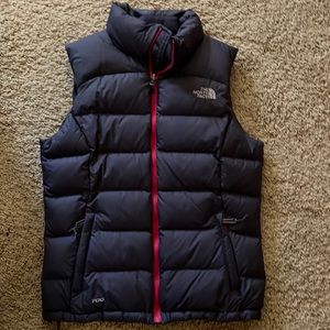 The North Face Purple Puffer Vest with Hot Pink Accents
